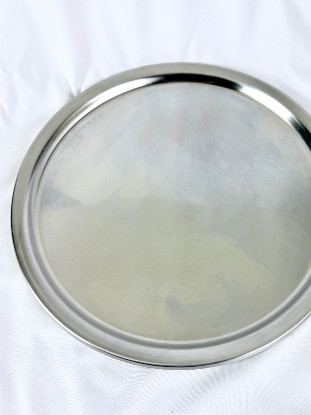 1960s Gense 18 8 Stainless Steel Round 14in Serving  Tray Sweden Mid Century